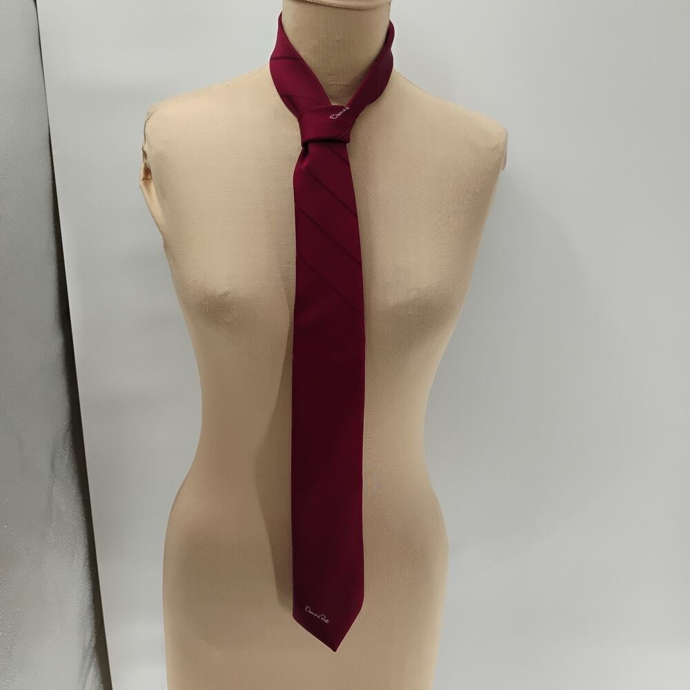 Oscar De La Renta Men Tie Red Castner Knott‎ Necktie Made in USA